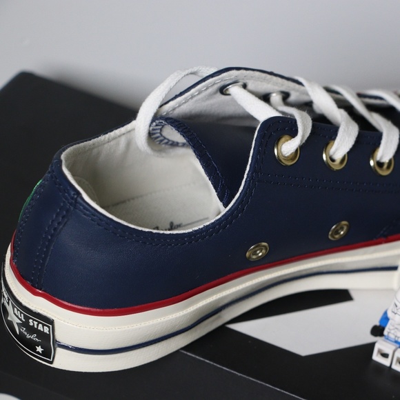 Converse Chuck 70 Navy Leather All Star Low Tops - Picture 5 of 7